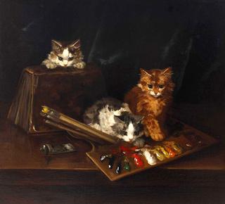drei katzchen im atelier