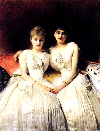 Portrait of Marthe and Therese Galoppe