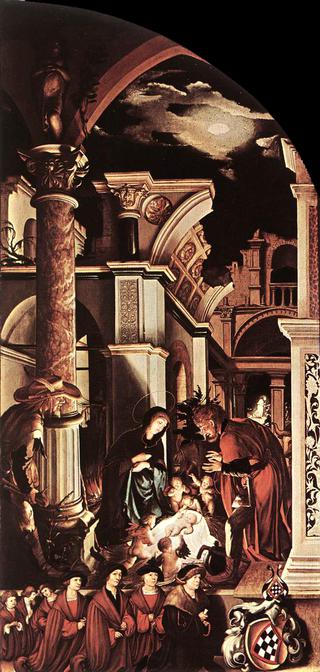 The Oberried Altarpiece ~ Right panel: Adoration of the Shepherds