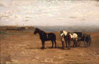 Beach Scene with Horses