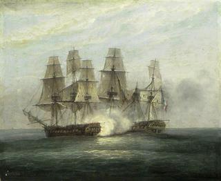 1805年8月10日，H.M.S.菲尼克斯号与法国“迪顿”号护卫舰交战