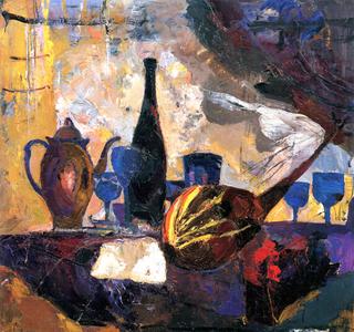 Still Life with Bottle and Mandolin