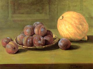 Still Life with Plums and Squash