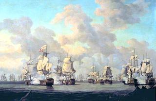 1782年4月12日，罗德尼勋爵在多米尼加附近战胜法国舰队（模仿理查德·帕顿）