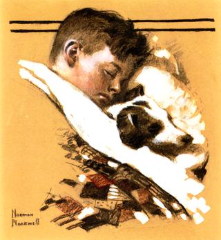 Sleeping Boy with Dog