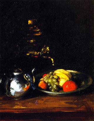 Still LIfe with Teapot and Dish of Fruit