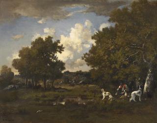 Boy with Four Spaniels, Fontainebleau Forest