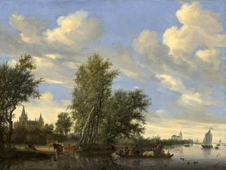Landscape with River Ferry