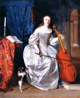 Woman Playing a Viola de gamba