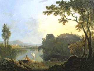 Landscape with Bathers, Cattle and Ruin