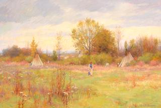 Crow Camp at foot of Custer Battlefield, Montana