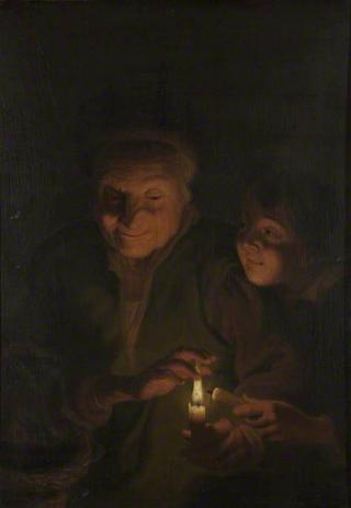 Woman and Child with Candle