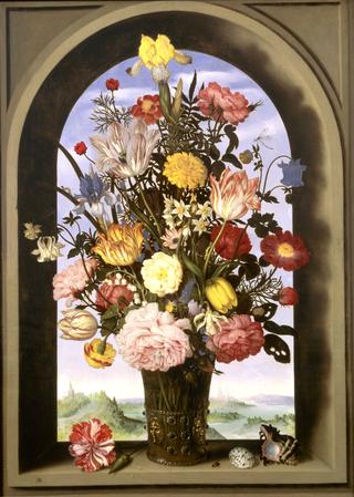 Vase with Flowers in a Window