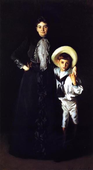 爱德华戴维斯夫人和她的儿子利文斯顿