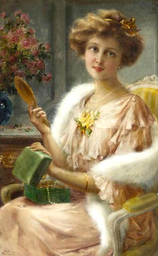 A young lady with a mirror