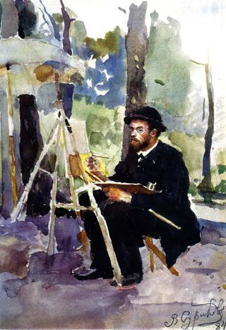 I. Ostroukov at the Easel