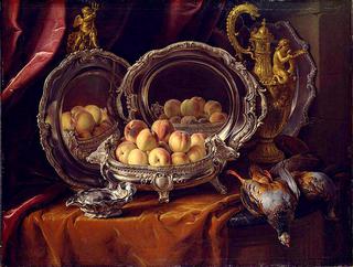 Silver Tureen with Peaches