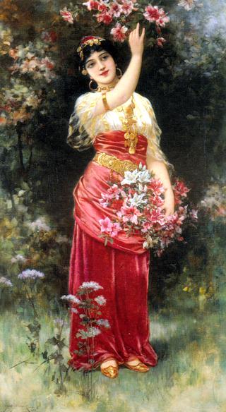 An Oriental Flower Girl