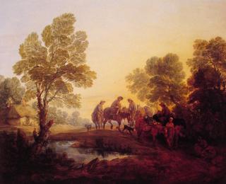 夜景-农民和骑马人