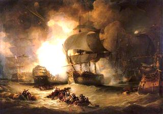 1798年8月1日，尼罗河战役中“东方”的毁灭
