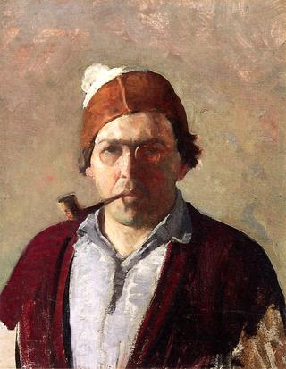 Self-Portrait with Pipe