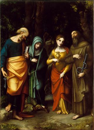 Saints Peter, Martha, Mary Magdalene and Leonard