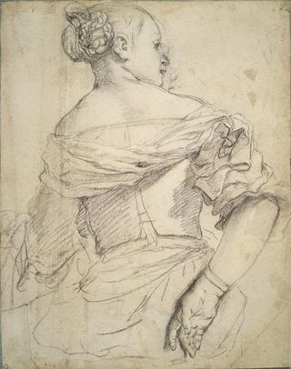 Figure of a Woman Seated with her Back Turned (Study for the Eritrean Sybil)