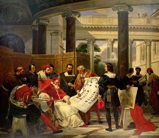 Pope Julius II Ordering Michelangelo, Bramante, and Raphael to Construct the Vatican
