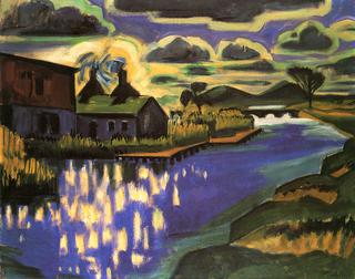 Marsh Landscape with Houses