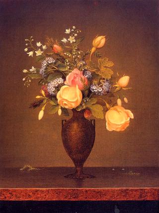 Wildflowers in a Brown Vase