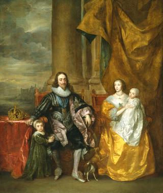 查尔斯一世和亨利埃塔玛丽亚以及他们的两个长子查尔斯王子和玛丽公主