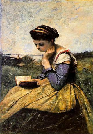 风景中的女性阅读