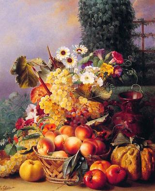 Still Life of Flowers and Fruits