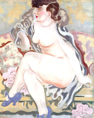 Nude with Blue Shoes