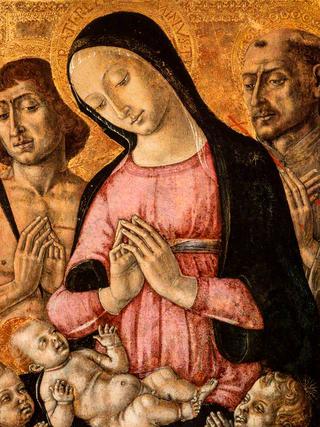 圣塞巴斯蒂安圣弗朗西斯和天使的圣母和孩子