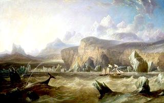 A Whaler off a Mountainous Coast