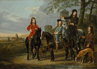Equestrian Portrait of Cornelis and Michiel Pompe van Meerdervoort with their Tutor and Coachman