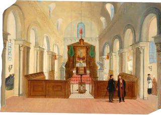 Sketch of a Church Interior with Figures