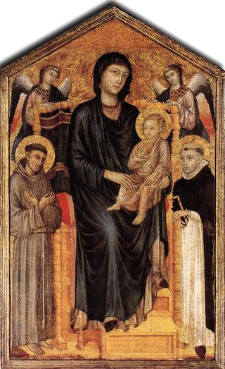 Madonna and Child Enthroned with Saint Francis, Saint Domenico and Two Angels