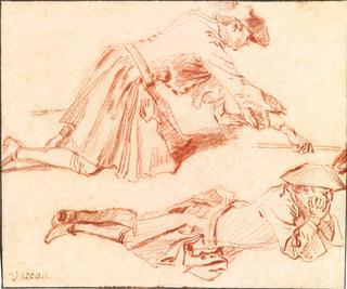 Two Soldiers, study for 'The Bivouac'