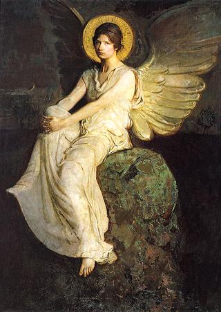 Winged Figure Seated upon a Rock