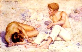 Two boys on a beach