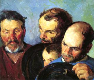 Heads of Three Men and a Boy
