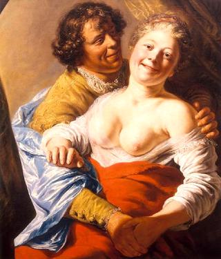 Youth Embracing a Woman