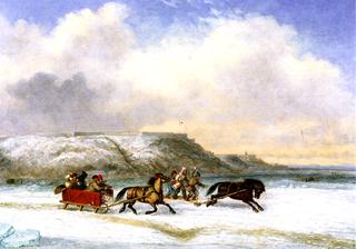 Sleigh Race on the St. Lawrence at Quebec