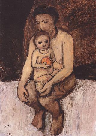 Seated mother with child on her lap