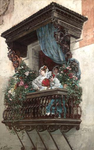 Spanish Woman on Balcony