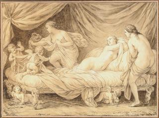 The Three Graces Teased by Cupids