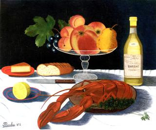 Still LIfe with Lobster and Fruit