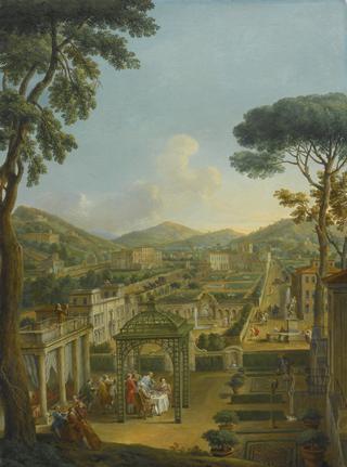 An Extensive Landscape with Villas and Figures